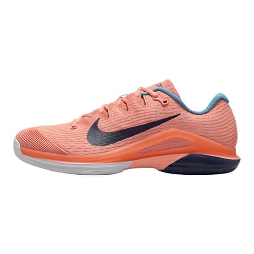 Image of Nike Vapor 12 Men's Hard Court Tennis Shoes (FV5552-800, Apricot Agate/White/Denim Turquoise/Obsidian), Apricot Agate/White/Denim Turquoise/Obsidian, 9 UK