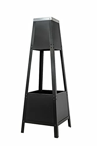 Image of Tall Modern La Hacienda Silver Top Chimenea/Log Burner 121cm (Large Garden Patio Heater Stove, Fire Pit BBQ Chiminea)