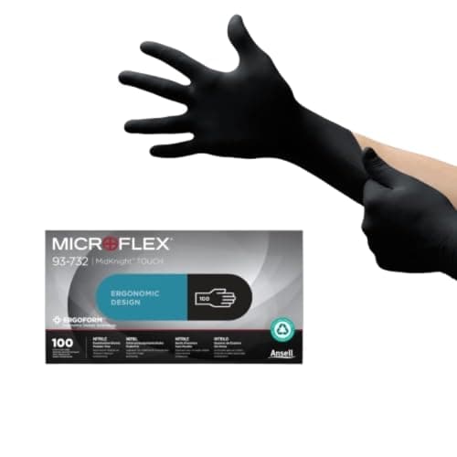 Image of Ansell Microflex 93-732, Multipurpose Nitrile Disposable Gloves for Precise Handling and Mechanical Tasks, Latex Free, Powder-Free, Size M (100 Pieces)