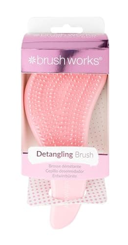 Image of Brushworks HD Detangling Hair Brush , White/Pink