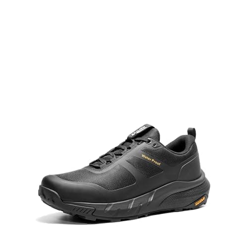 Image of NORTIV 8 Men's Waterproof Hiking Shoes Lightweight Trekking Walking Fashion Sneakers with Arch Support for Camping Tennis Outdoor Training StreamRunner,Size 10,Black,NMUMHI2505