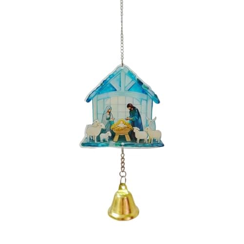 Image of Nativity Catcher, 2D Decorative Mobile on the Nativity Theme | Window Decoration Jesus Light Catcher | for Church, Garden, Party, Home, Fireplace, Living Room Decoration