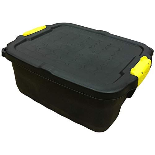Image of Strata Heavy Duty Black Storage Crate & Lid (24 Litre)