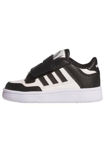 Image of adidas Unisex Baby Rapid Court Infant Shoes, core Black/Cloud White/FTWR White, 9.5 UK Child