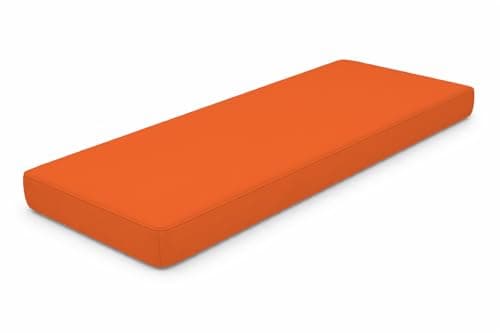 Image of Molten Creek® Waterproof Garden Bench Cushion, Outdoor Seat Cushion 2 Seater 3 Seater, Thick Padded Patio Cushion, Weather Resistant, Durable Outdoor Seating. (Orange, 3 Seaters (18x55x2inch))