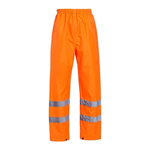 Image of Blackrock Orange Hi Vis Waterproof Overtrousers, Reflective High Viz Visibility Safety Work Trousers Men's & Women's, Rain Waterproof Pants, Workwear Overalls, Fully EN Certified - Size Small