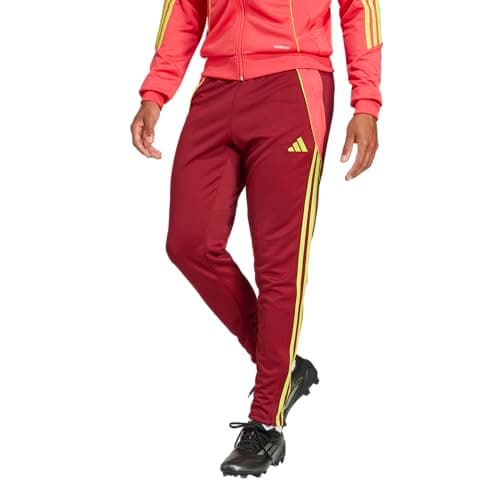 Image of adidas Men's Tiro 24 Soccer Tracksuit Pants, Team Collegiate Burgundy/Semi Solar Yellow, 3X-Large