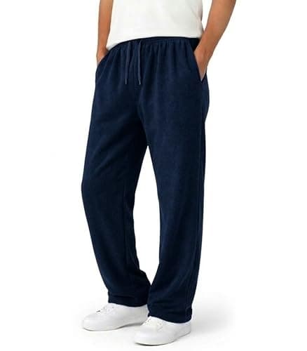 Image of Luxy Line Mens Joggers Elasticated Wasit Tracksuit Jogging Bottoms (UK, Alpha, S, Regular, Regular, Navy Blue)