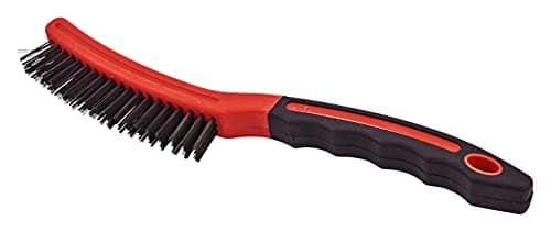 Image of Amtech Long Handle Wire Brush, 25 mm Hardened Bristles with Soft-Grip Handle, Ideal for Large-Area Cleaning