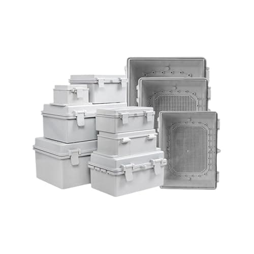 Image of IP66 Waterproof Gray/Transparent Cover Enclosure Power Junction Box ABS Plastic Hinge Outdoor Electronic Distribution Box(120x97x56mm,Grey Cover)