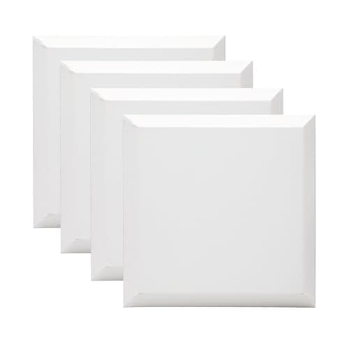 Image of EXERZ 30x30cm Bevelled Edge Pre-Stretched Canvas 4pk - Artist Painting Framed Canvas - Acrylic, Oil & Pouring Paint - 100% Cotton, Wooden Frame