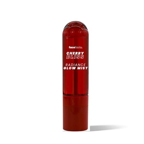 Image of Face Facts Cherry Bliss Radiance Glow Mist. Hydrating hyaluronic acid, cooling cucumber extract replenishes tired skin, leaves complexion dewy, radiant and refreshed. 80ml