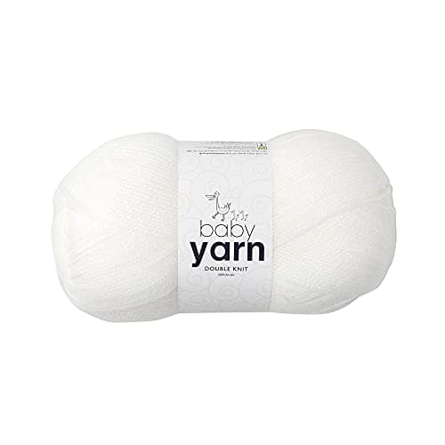 Image of Korbond Baby White Yarn - 100g Acrylic Wool - Lightweight, Hypoallergenic & Durable Double Knit Crochet Yarn Knitting Wool (290m Total)