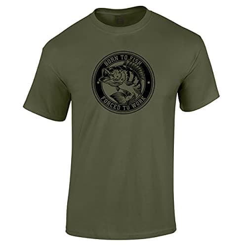 Image of Koi Carp Fishing Gifts for Men, Fisherman T Shirts - Born to Fish - Clothing for Men Dad Birthday Fathers Day Military Green Size XL