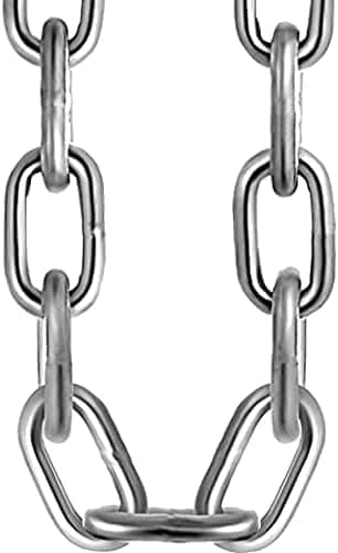 Image of Heavy Duty Galvanised Metal Link Chain Stainless Steel for Bike Lock Padlock Security Gate Fence Gym Weight Lifting Extra Strong Long Length Welded Metal (6MM, 2 Metre)