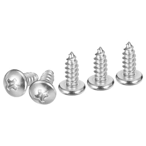 Image of DTGN #10x1/2" Phillips Pan Head Self-tapping Screw - 60Pack - Bright Finish 304 Stainless Steel Sheet Metal Screws Wood Screws
