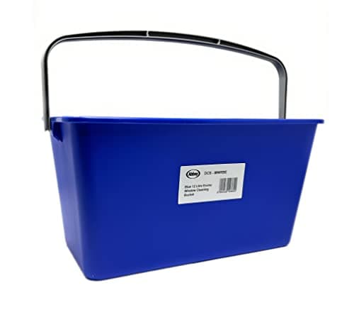 Image of Discounted Cleaning Supplies Window Cleaning Bucket 12 Litre Capacity – Commercial Window Cleaner Rectangle Bucket with Handle - Blue