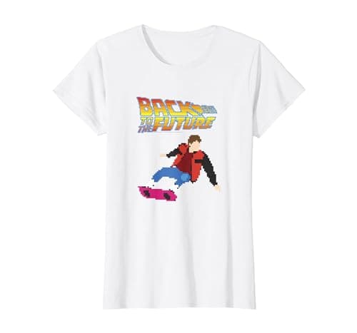 Image of Back to The Future Low Poly Marty McFly T-Shirt, Women, White, 3X-Large