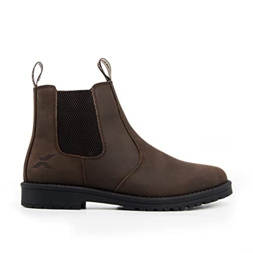 Image of Xpert - Heritage Saddler Dealer Boots. Pull On Genuine Waxy Leather Chelsea Boots With Footbed Padding And Breathable Lining, Ideal Mens Shoes For Everyday Wear (Rustic Brown, UK9)