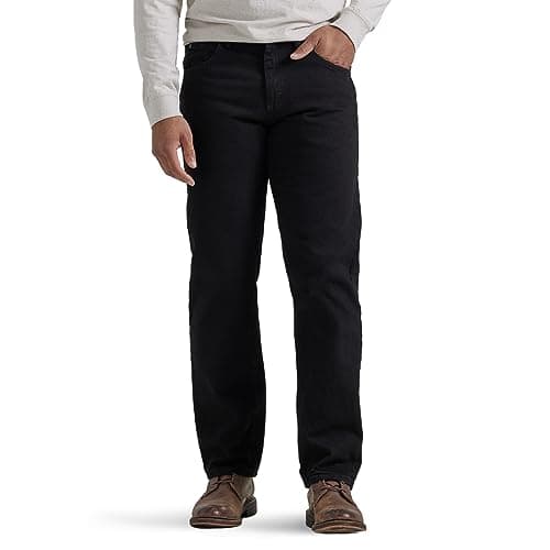 Image of Wrangler Authentics Men's Classic 5-Pocket Relaxed Fit Cotton Jean, Black, 32W x 34L