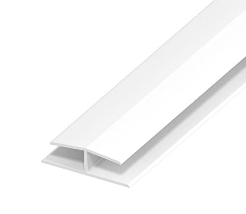 Image of Eurocell PVC Soffit Joint Trim - White, 60mm x 40mm, 1m Length, Joins 9mm Boards, Smooth Finish
