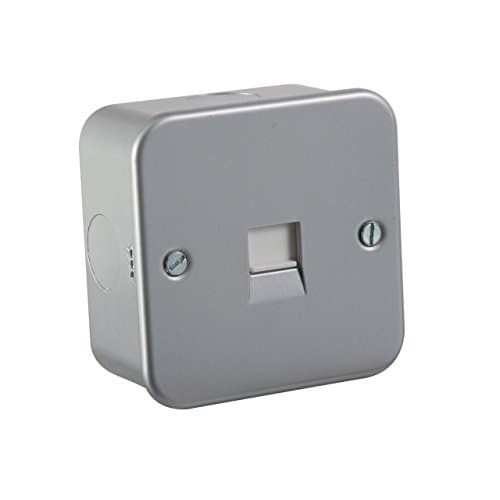 Image of Knightsbridge TLHW60F Metal Clad Telephone Master Socket 230 V, Silver