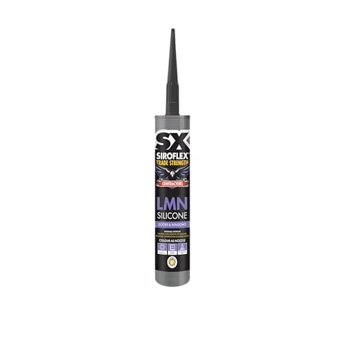 Image of SX Trade Strength Black Silicone 300ml - Low Modulus Neutral Formula - Window Sealant - Sanitary, Glazing & Building Joints - Waterproof & Flexible - Indoor & Outdoor