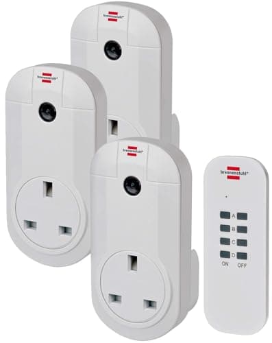 Image of Brennenstuhl Remote Control Set RC CE1 3001 GB 3726, 3 remote control socket set (indoor, with remote control and extra protection against contact) colour: white