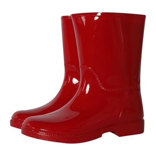 Image of A2Z 4 Kids Boys Girls Wellington Boots PVC Waterproof Rain Boots - Wellies 589 Red 3 UK