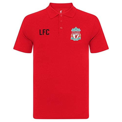 Image of Liverpool FC Official Football Gift Mens Crest Polo Shirt Red Medium