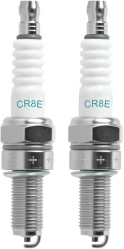 Image of 2PCS CR8E Spark Plug 10mm Thread, Motorbike Replacement Spark Plugs for CBR250R, YZF-R3, Ninja 300, GSX250R, Suzuki Yamaha Honda Kawasaki and More, Engine Spark CR8E EMI Suppression, Cold Start