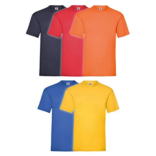 Image of Fruit of the Loom Original T Logo Men's T-Shirt, Pack of 5 - Multicolour - M