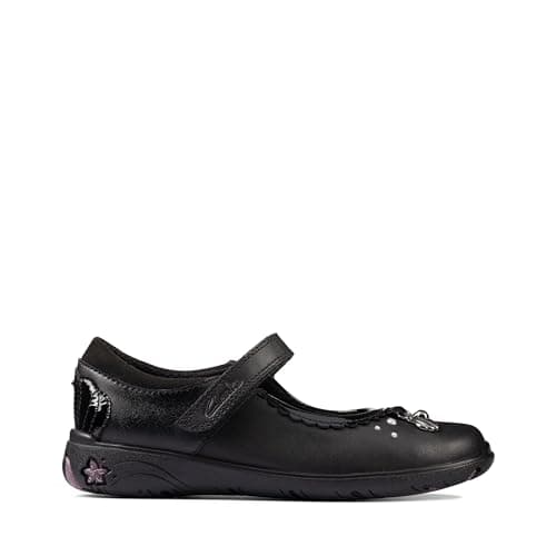 Image of Clarks Sea Shimmer K Girls School Shoes 2.5 UK Child Black