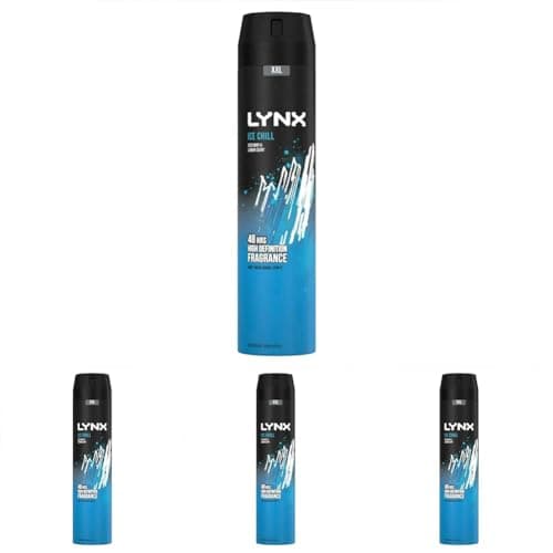 Image of Lynx XXL Ice Chill 48 hours of odour-busting zinc tech Aerosol Bodyspray deodorant 250 ml (Pack of 4)