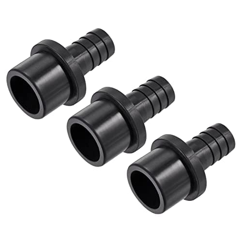Image of sourcing map PVC Pipe Fitting 14mm Barbed x 25mm OD Spigot Straight Tube Adapter Hose Quick Connector, Black Pack of 3