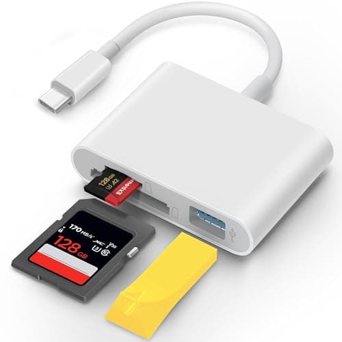 Image of MujuDoler USB C SD Card Reader for iPhone 15 Mac Laptop 3 in 1 Type C Memory Camera Card Adapter with Dual Slots & USB Port for New iPad Mac MacBook Pro/Air/Mini and More USBC Devices