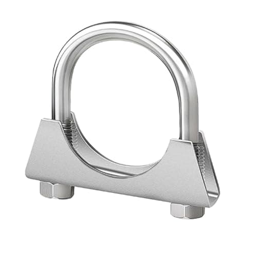 Image of HNYJVZEVG U Bolt Exhaust Clamp High-Strength 304 Stainless Steel U-Bolt Pipe Clamp with Baffle U Muffler Clamps Exhaust Hook(M8*42mm)