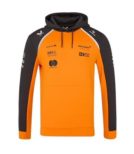 Image of McLaren F1 Team Hooded Sweatshirt, Hoody, Official 2025 Season, Orange and Grey (UK, Alpha, M, Regular, Regular, Orange)