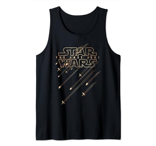 Image of Star Wars Last Jedi Gold Platinum Rebel Fleet Logo Tank Top