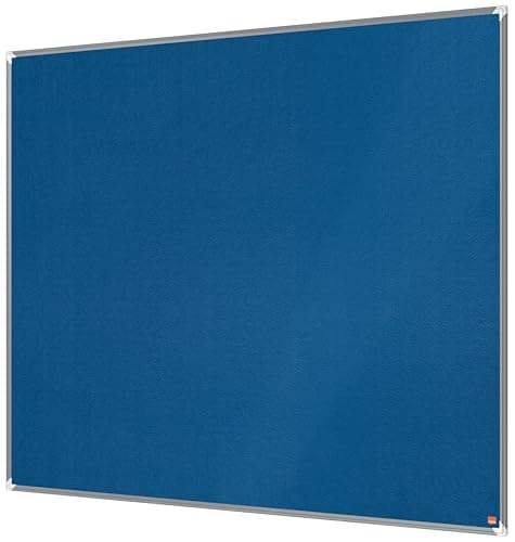 Image of Nobo Premium Plus Felt Notice Board 1500x1200mm – Blue |Pin Board for Wall, Office Noticeboard, Display Board, Felt Memo Board, Vision Board, Mood Board, EU Ecolabel Certified