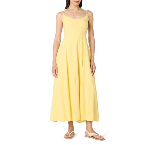 Image of The Drop Women’s Luna Scoop Neck Linen Maxi Dress, Pale Banana, XL