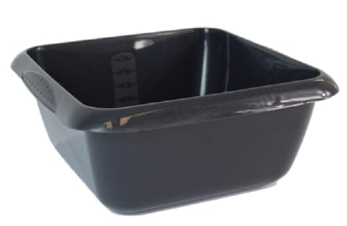 Image of Square 7L Graphite Plastic Kitchen Household Cleaning Washing Up Sink, Basin Mixing Bowl