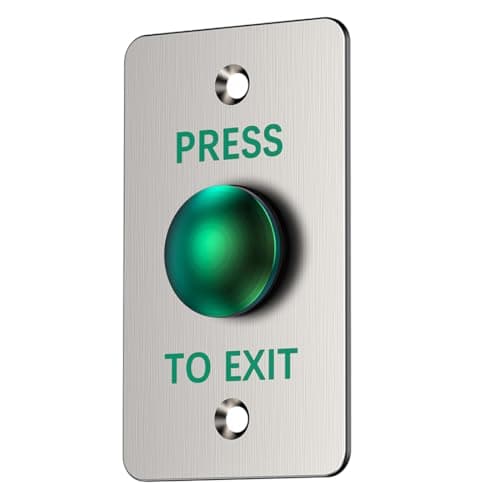 Image of Push to Exit Button for Door Access Control with NO/COM Output, Indoor Outdoor IP68 Weatherproof 304 Stainless Steel Doorbell Type Round Exit Button Switch (OP22B-G- 86 X 50 mm)