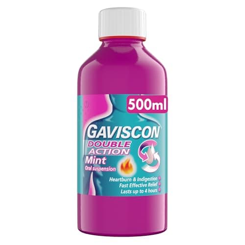 Image of Gaviscon Double Action Mint Liquid 500ml - Heartburn & Acid Reflux Relief, Fast-Acting Formula, Protective Barrier, Long-Lasting Comfort, Suitable for Pregnancy, Digestion and Nausea