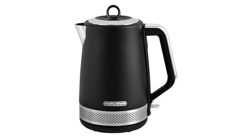 Image of Morphy Richards Illumination 1.7L Jug Kettle, Rapid Boil, Boil Dry Protection, Pull off Lid, Limescale Filter, Easy View Window, 360 Cordless Base, Stainless Steel, Black , 108020
