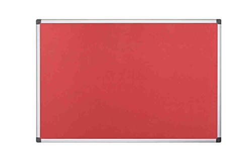 Image of Bi-Office Notice Board Maya, Red Felt, Aluminium Frame, 180 x 120 cm