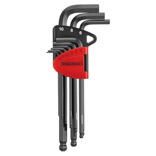 Image of Teng Tools Unbrakonøglesæt 9-Piece 1499MM Black Chrome Molybdenum Steel Metric Hex Key Set