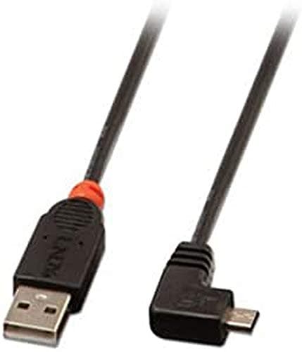 Image of Lindy 0.5m USB 2.0 Cable - Type A to Micro-B Cable, 90 Degree Right Angle