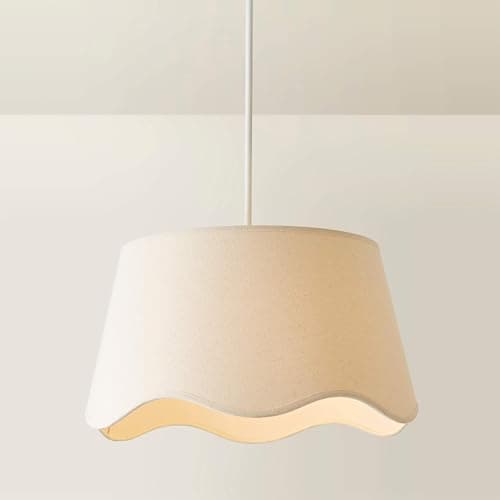 Image of ValueLights | Mabel Large Natural Scallop Edge Linen Lamp Shade | Shades, Home Décor & Improvement Essential