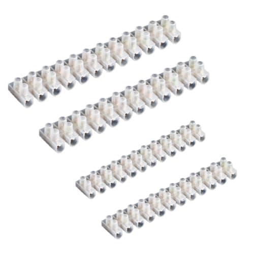 Image of HRLORK 4 Pieces Terminal Block 3A 15A 12 Way Electrical Connector Block Strip Dual Rows Screw Terminal Strip for Connecting Wire Cable